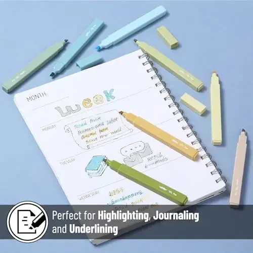 Mr. Pen - Estetik Markerlar, 8 dona, Keski uchi, Tabiiy Vintage, Chiroyli Markerlar Turli xil ranglar - 5