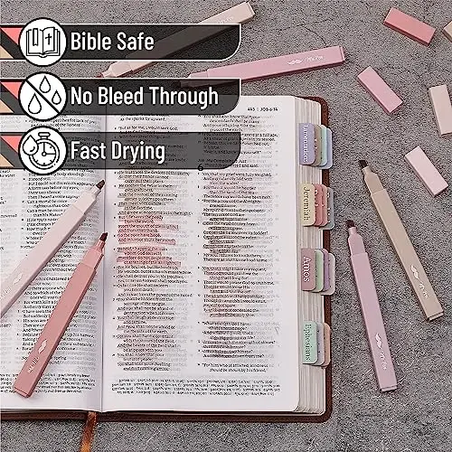 Mr. Pen - Estetik markerlar, 8 dona, keski uchli, vintage ranglar, oqmaydigan Injil uchun pastel markerlar, turli rangdagi markerlar - 3