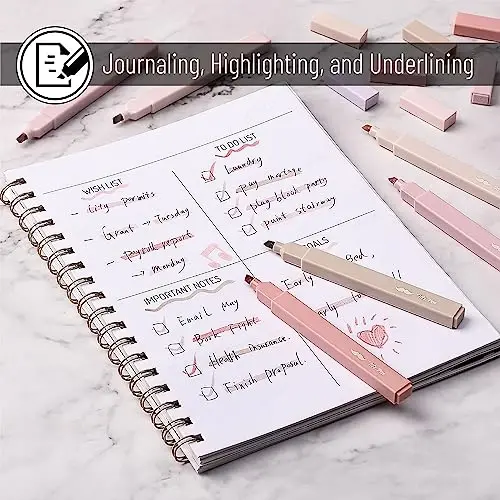 Mr. Pen - Estetik markerlar, 8 dona, keski uchli, vintage ranglar, oqmaydigan Injil uchun pastel markerlar, turli rangdagi markerlar - 4