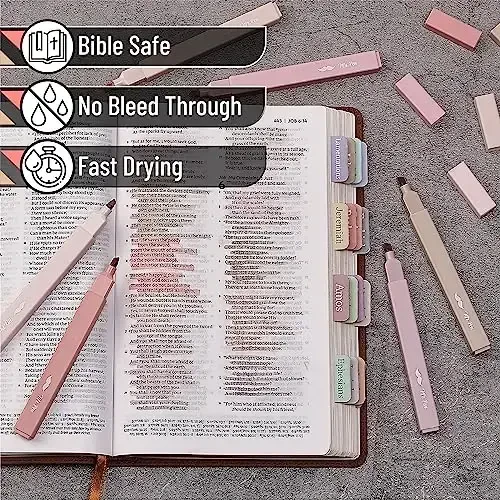 Mr. Pen - Estetik markerlar, 8 dona, keski uchli, vintage ranglar, oqmaydigan Injil uchun pastel markerlar, turli rangdagi markerlar - 3