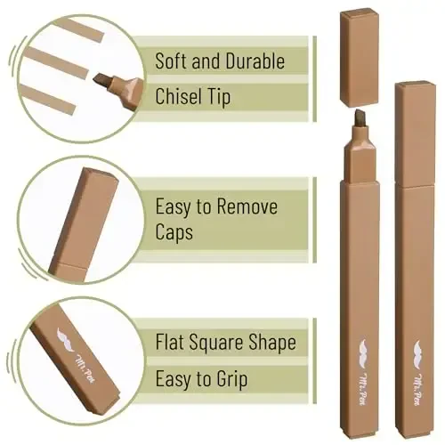 Mr. Pen - Estetik markerlar, 8 dona, kesma uchi, Verdant Earth, turli rangdagi yoqimli markerlar - 4