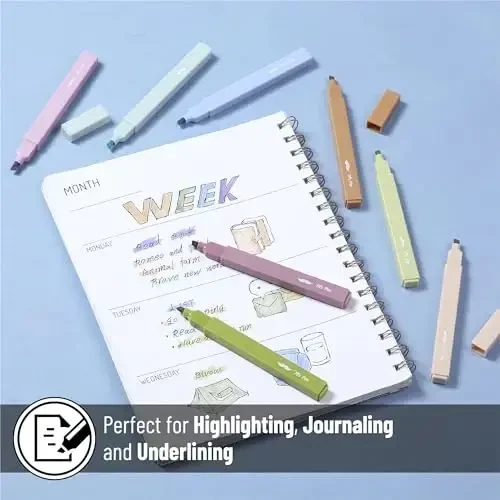 Mr. Pen - Estetik markerlar, 8 dona, kesma uchi, Verdant Earth, turli rangdagi yoqimli markerlar - 5