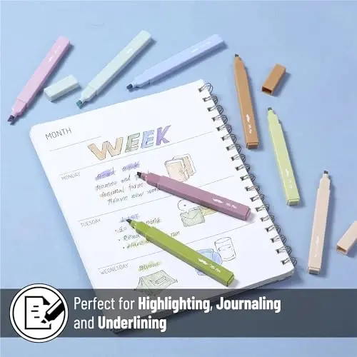 Mr. Pen - Estetik markerlar, 8 dona, kesma uchi, Verdant Earth, turli rangdagi yoqimli markerlar - 5