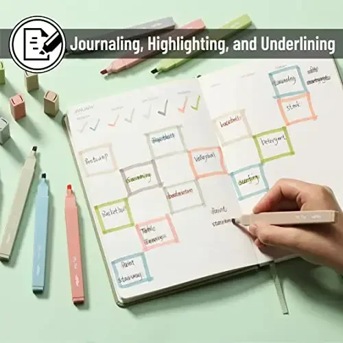 Mr. Pen - Estetik markyorlar, 8 dona, kesilgan uchi, vintage ranglar, oqmaydigan Injil markyori pastel, turli rangdagi markyorlar, pastel markyorlar to'plami, chiroyli markyor - 6