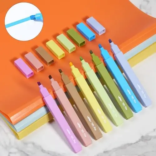 Mr. Pen - Estetik Muharrirlar, 8 Paket, Keski Uchi, Kuzgi Ranglar, Chiroyli Muharrirlar Turli Ranglar - 6