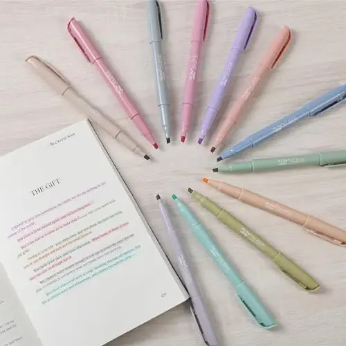 Mr. Pen Highlighters - 12 Pack, Chisel Tip, Pastel Colors, No Bleed, Set - 5