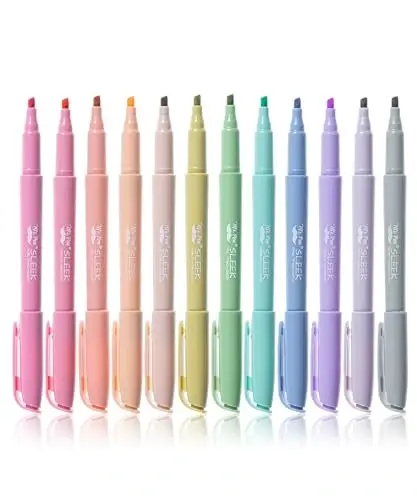 Mr. Pen Highlighters - 12 Pack, Chisel Tip, Pastel Colors, No Bleed, Set - MR. PEN