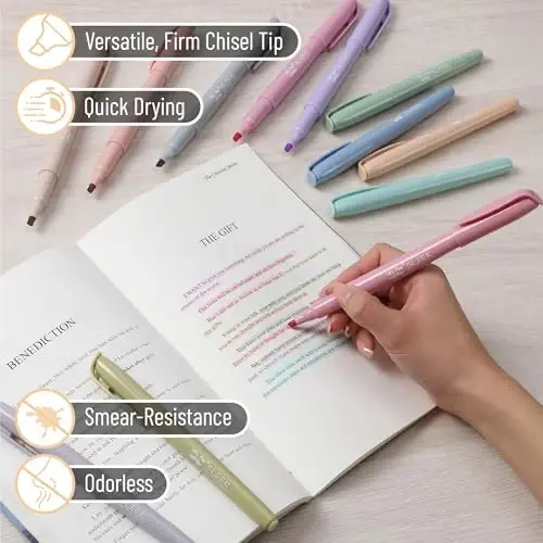 Mr. Pen Highlighters - 12 Pack, Chisel Tip, Pastel Colors, No Bleed, Set - 3