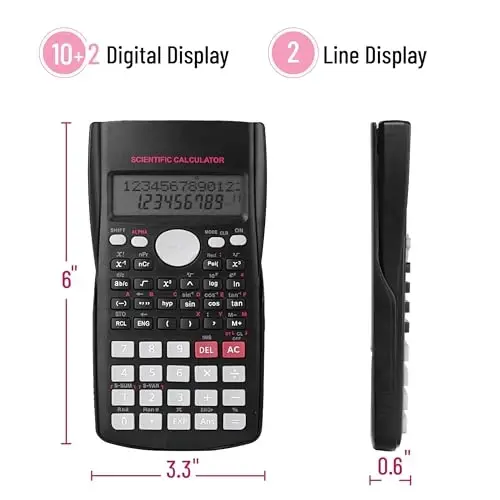 Mr. Pen- Ilmiy Kalkulatorlar To'plami, 24 Donali, 2 Qatorli, 240 Funksiyali, Himoya Qopqoqli 12 Raqamli Matematik Kalkulyator - 3