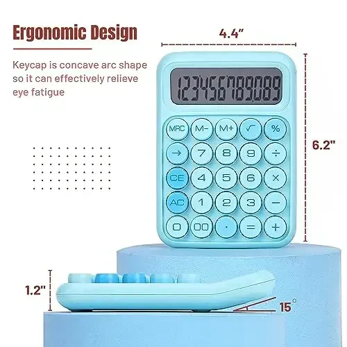 Mr. Pen- Mechanical Switch Calculator, 12 Digits, Large LCD Display, Blue Calculator Big Buttons - MR. PEN (1)