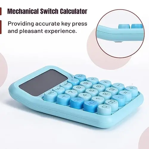 Mr. Pen- Mechanical Switch Calculator, 12 Digits, Large LCD Display, Blue Calculator Big Buttons - 3