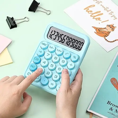 Mr. Pen- Mechanical Switch Calculator, 12 Digits, Large LCD Display, Blue Calculator Big Buttons - 7