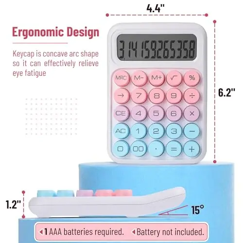 Mr. Pen- Mechanical Switch Calculator, 12 Digits, Large LCD Display, Colorful Calculator Big Buttons - 2