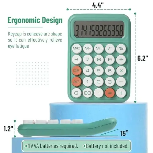 Mr. Pen- Mechanical Switch Calculator, 12 Digits, Large LCD Display, Earthy Green Calculator Big Buttons - MR. PEN (1)
