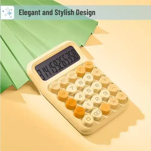 Mr. Pen- Mechanical Switch Calculator, 12 Digits, Large LCD Display, Orange Calculator Big Buttons - 4