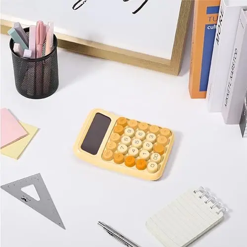 Mr. Pen- Mechanical Switch Calculator, 12 Digits, Large LCD Display, Orange Calculator Big Buttons - 5