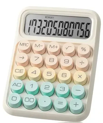 Mr. Pen- Mechanical Switch Calculator, 12Digits, Large LCD Display, Colorful Calculator Big Buttons - 1