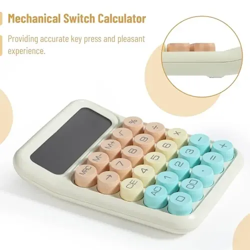 Mr. Pen- Mechanical Switch Calculator, 12Digits, Large LCD Display, Colorful Calculator Big Buttons - 3