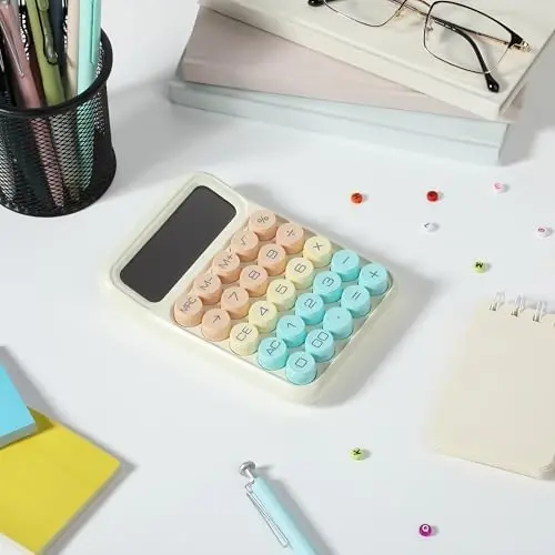 Mr. Pen- Mechanical Switch Calculator, 12Digits, Large LCD Display, Colorful Calculator Big Buttons - 5