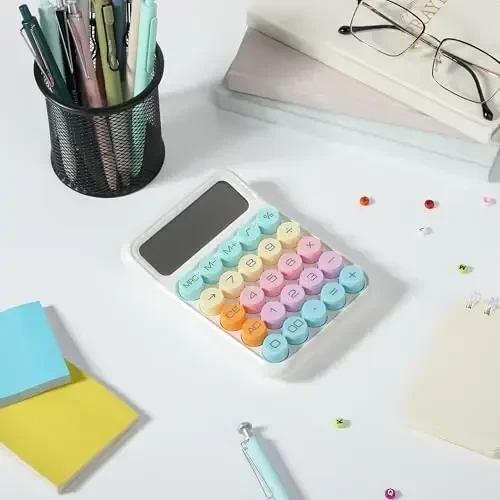 Mr. Pen- Mechanical Switch Calculator, 12Digits, Large LCD Display, Colorful Calculator Big Buttons - 5