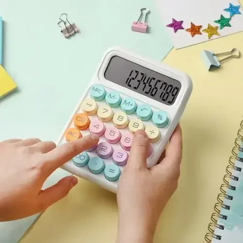 Mr. Pen- Mechanical Switch Calculator, 12Digits, Large LCD Display, Colorful Calculator Big Buttons - 6