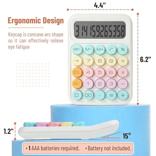 Mr. Pen- Mechanical Switch Calculator, 12Digits, Large LCD Display, Colorful Calculator Big Buttons - 2