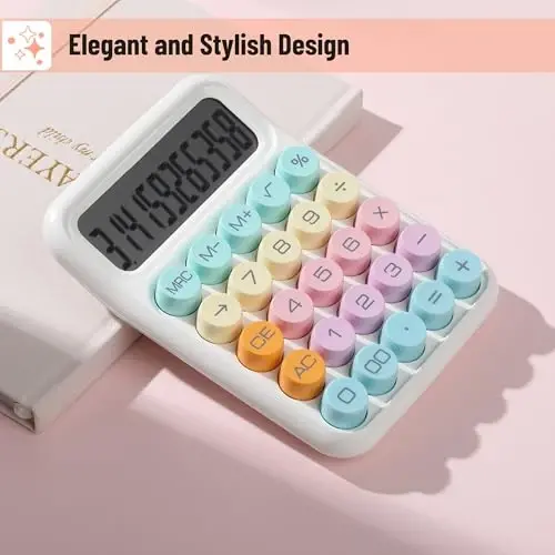 Mr. Pen- Mechanical Switch Calculator, 12Digits, Large LCD Display, Colorful Calculator Big Buttons - 4