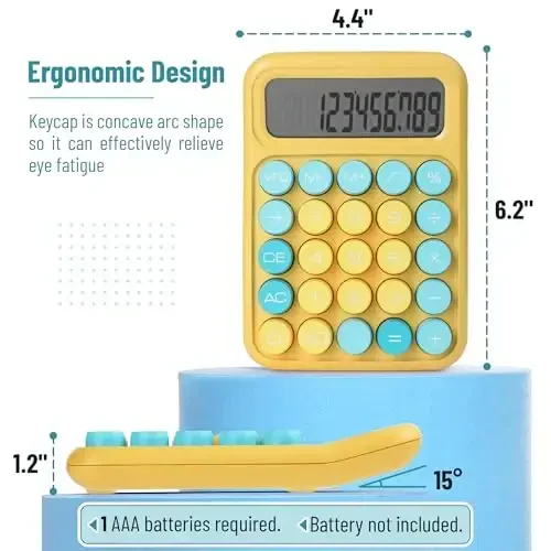 Mr. Pen- Mechanical Switch Calculator, 12Digits, Large LCD Display, Sunlit Shades, Calculator Big Buttons, Mechanical Calculator, Calculators Desktop Calculator, Cute Calculator, Aesthetic Calculator - 2