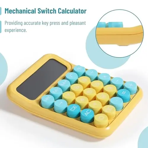 Mr. Pen- Mechanical Switch Calculator, 12Digits, Large LCD Display, Sunlit Shades, Calculator Big Buttons, Mechanical Calculator, Calculators Desktop Calculator, Cute Calculator, Aesthetic Calculator - 3