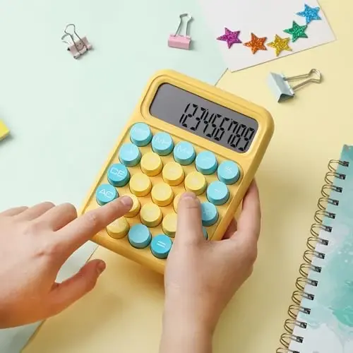 Mr. Pen- Mechanical Switch Calculator, 12Digits, Large LCD Display, Sunlit Shades, Calculator Big Buttons, Mechanical Calculator, Calculators Desktop Calculator, Cute Calculator, Aesthetic Calculator - 6