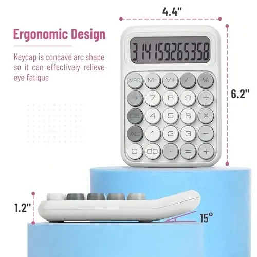 Mr. Pen- Mechanical Switch Calculator, 12 Digits, Large LCD Display, Gray Calculator Big Buttons - MR. PEN (1)