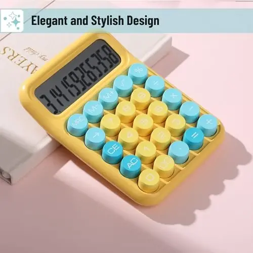 Mr. Pen- Mechanical Switch Calculator, 12Digits, Large LCD Display, Sunlit Shades, Calculator Big Buttons, Mechanical Calculator, Calculators Desktop Calculator, Cute Calculator, Aesthetic Calculator - 4