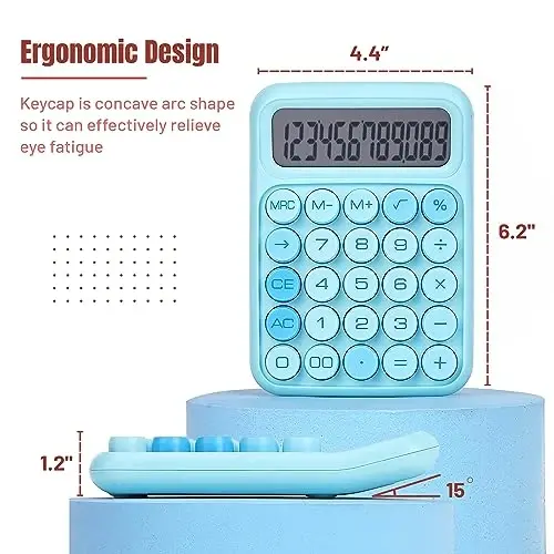 Mr. Pen- Mechanical Switch Calculator, 12 Digits, Large LCD Display, Blue Calculator Big Buttons - 2
