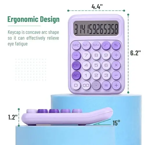 Mr. Pen- Mechanical Switch Calculator, 12 Digits, Large LCD Display, Purple Calculator Big Buttons - 2
