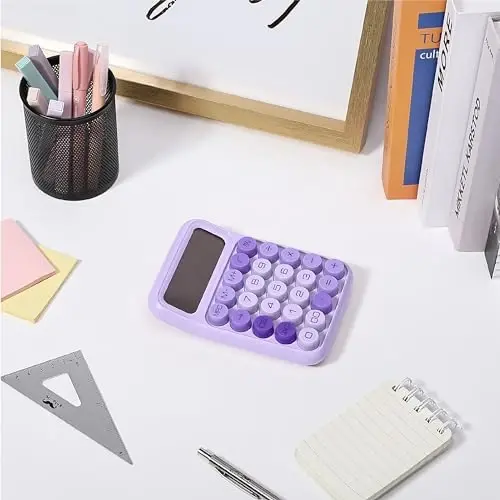 Mr. Pen- Mechanical Switch Calculator, 12 Digits, Large LCD Display, Purple Calculator Big Buttons - 5
