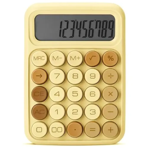 Mr. Pen- Mechanical Switch Calculator, 12 Digits, Large LCD Display, Beach Sand, Mechanical Calculator Big Buttons - 7