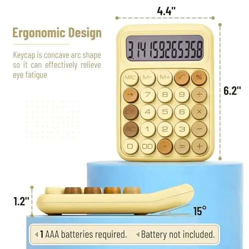 Mr. Pen- Mechanical Switch Calculator, 12 Digits, Large LCD Display, Beach Sand, Mechanical Calculator Big Buttons - 2