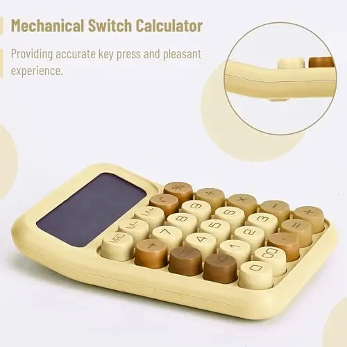 Mr. Pen- Mechanical Switch Calculator, 12 Digits, Large LCD Display, Beach Sand, Mechanical Calculator Big Buttons - 3