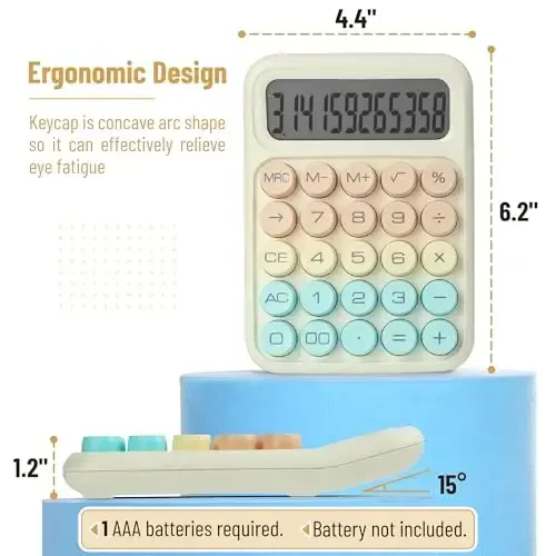 Mr. Pen- Mechanical Switch Calculator, 12Digits, Large LCD Display, Colorful Calculator Big Buttons - 2