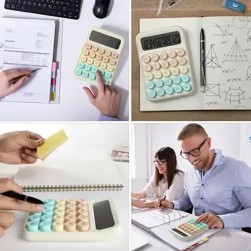 Mr. Pen- Mechanical Switch Calculator, 12Digits, Large LCD Display, Colorful Calculator Big Buttons - 7
