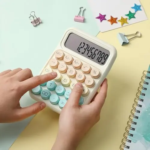 Mr. Pen- Mechanical Switch Calculator, 12Digits, Large LCD Display, Colorful Calculator Big Buttons - 6