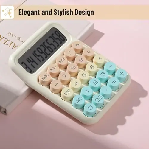 Mr. Pen- Mechanical Switch Calculator, 12Digits, Large LCD Display, Colorful Calculator Big Buttons - 4
