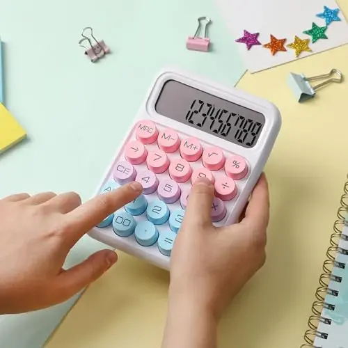 Mr. Pen- Mechanical Switch Calculator, 12 Digits, Large LCD Display, Colorful Calculator Big Buttons - 6