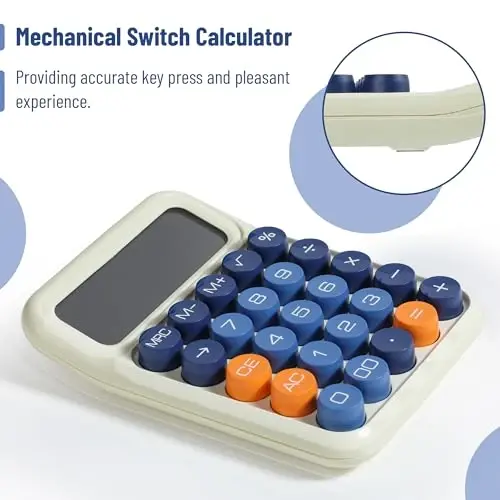 Mr. Pen- Mechanical Switch Calculator, 12 Digits, Large LCD Display, Colorful Calculator Big Buttons, Mechanical Calculator, Calculators Desktop Calculator, Cute Calculator, Aesthetic Calculator - 3