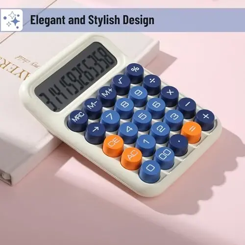 Mr. Pen- Mechanical Switch Calculator, 12 Digits, Large LCD Display, Colorful Calculator Big Buttons, Mechanical Calculator, Calculators Desktop Calculator, Cute Calculator, Aesthetic Calculator - 4