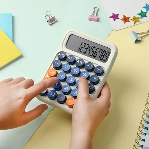 Mr. Pen- Mechanical Switch Calculator, 12 Digits, Large LCD Display, Colorful Calculator Big Buttons, Mechanical Calculator, Calculators Desktop Calculator, Cute Calculator, Aesthetic Calculator - 6