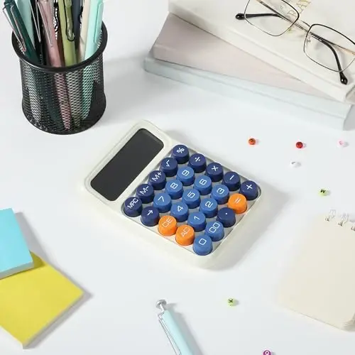 Mr. Pen- Mechanical Switch Calculator, 12 Digits, Large LCD Display, Colorful Calculator Big Buttons, Mechanical Calculator, Calculators Desktop Calculator, Cute Calculator, Aesthetic Calculator - 5