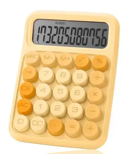 Mr. Pen- Mechanical Switch Calculator, 12 Digits, Large LCD Display, Orange Calculator Big Buttons - 1