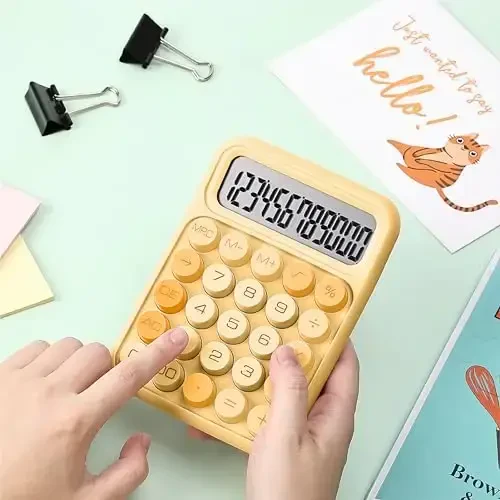 Mr. Pen- Mechanical Switch Calculator, 12 Digits, Large LCD Display, Orange Calculator Big Buttons - 6