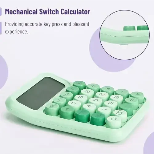 Mr. Pen- Mechanical Switch Calculator, 12 Digits, Large LCD Display, Green Calculator Big Buttons - 3
